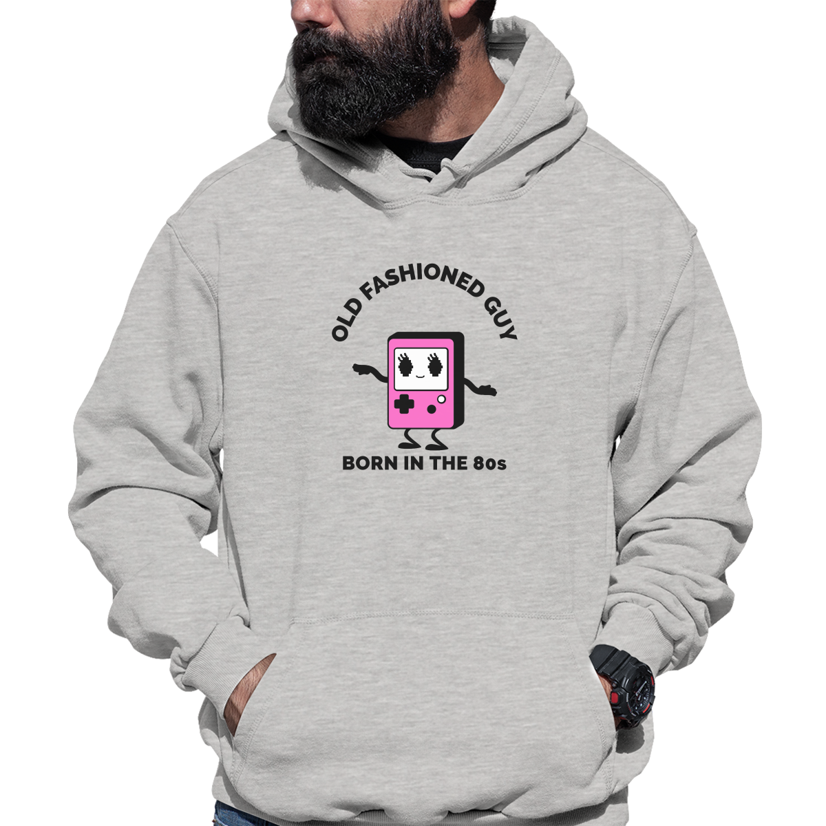 Old Fashioned Guy Unisex Hoodie | Gray