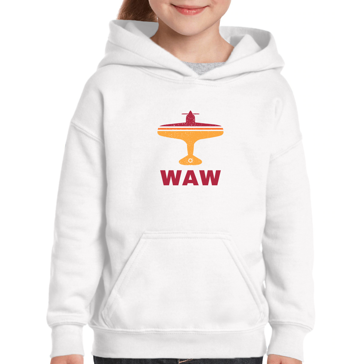 Fly Warsaw WAW Airport Kids Hoodie | White