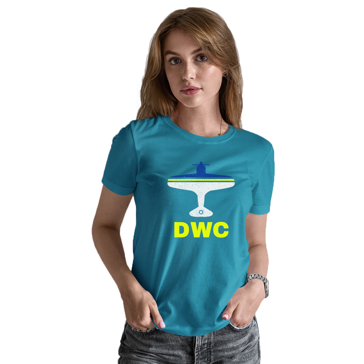 Fly Dubai DWC Airport  Women's T-shirt | Turquoise