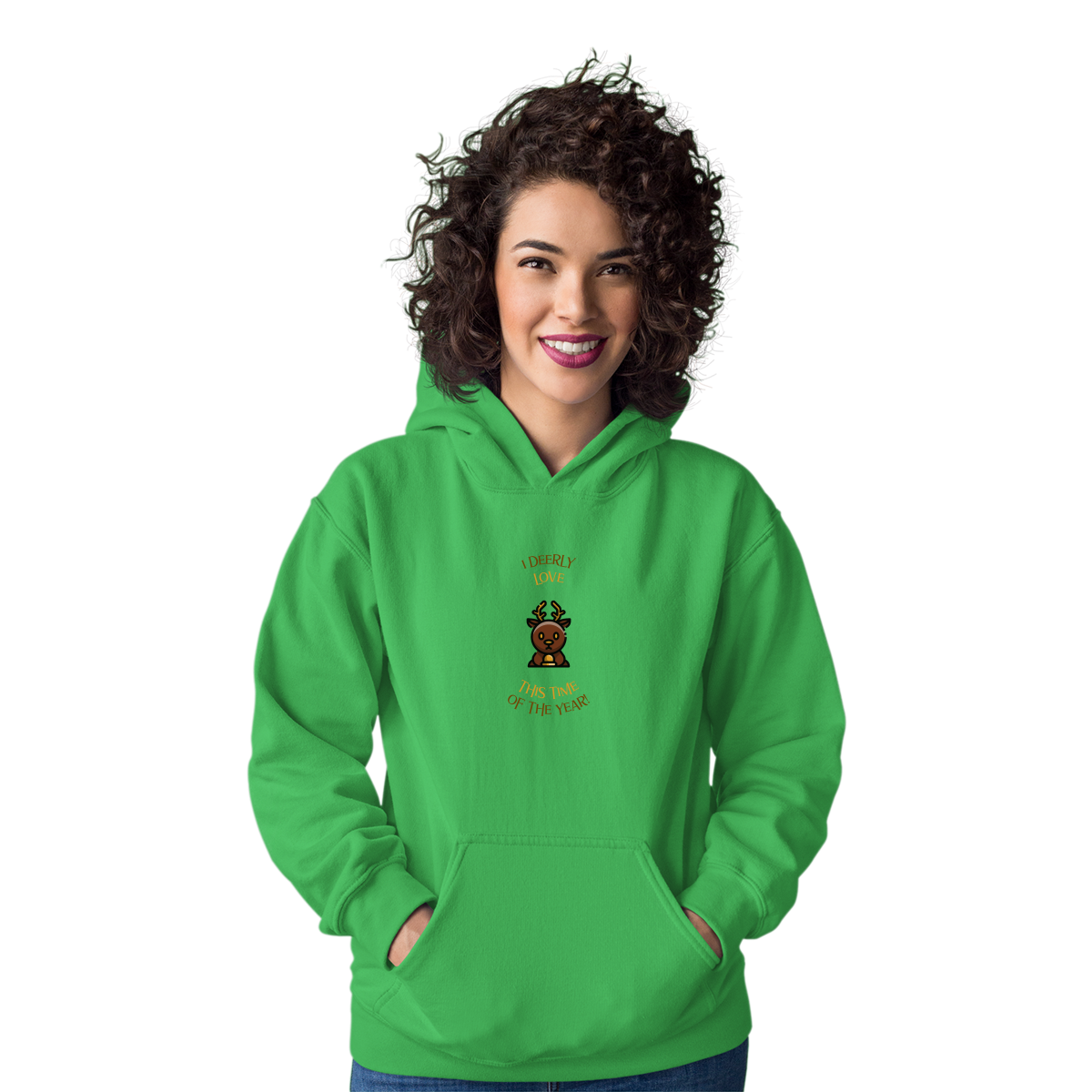 I Deerly Love This Time of the Year! Unisex Hoodie | Green