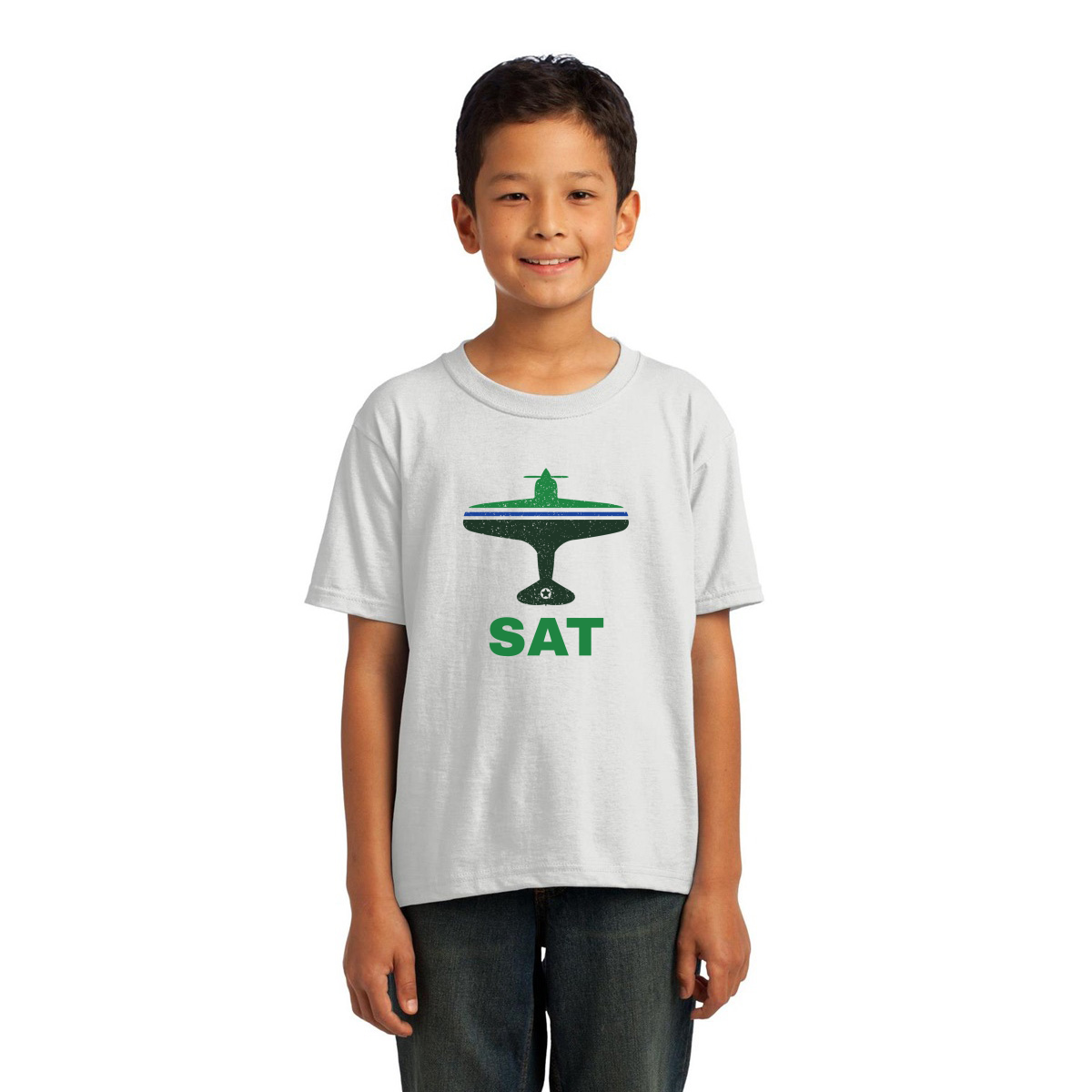 Fly San Antonio SAT Airport  Kids T-shirt | White