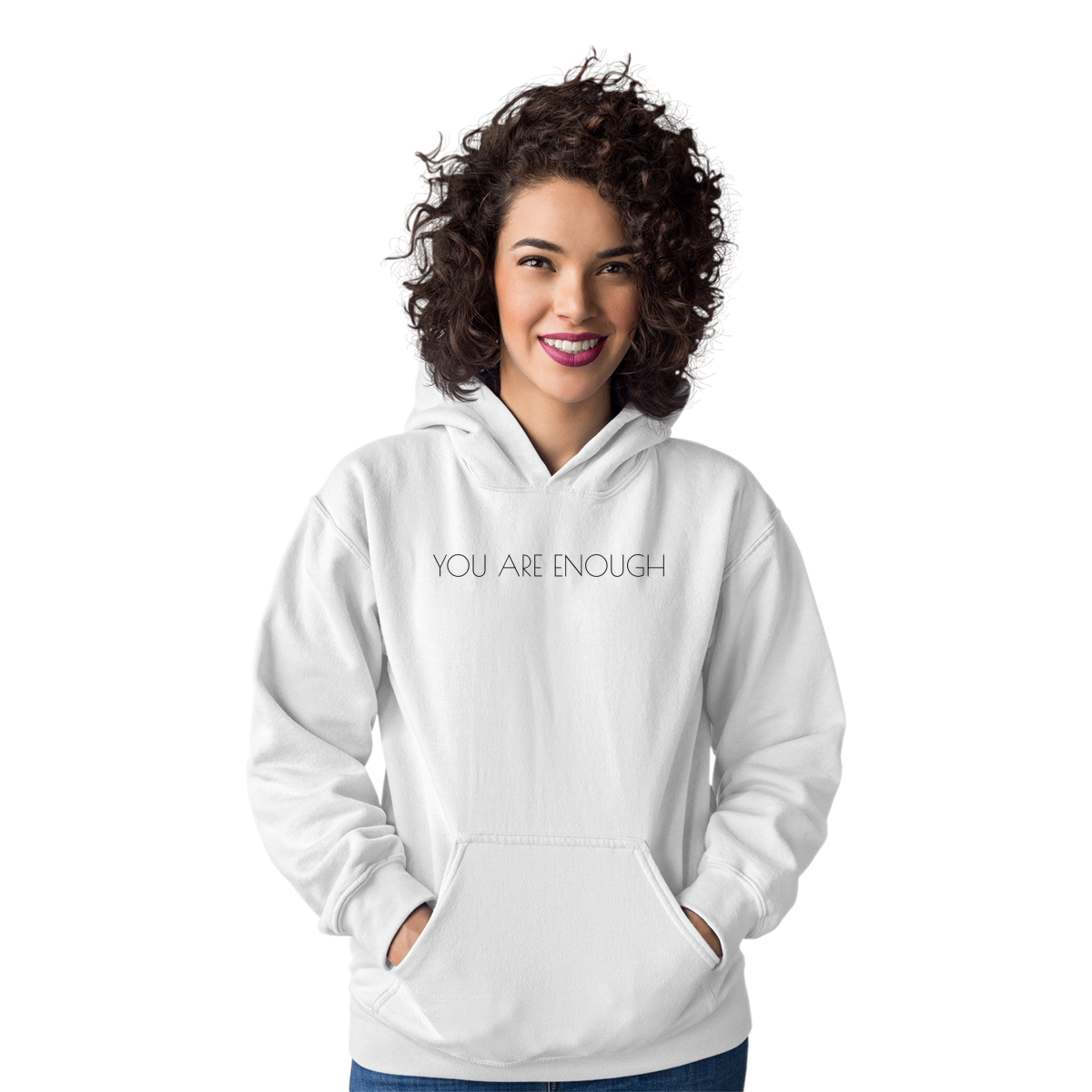 You are enough Unisex Hoodie | White