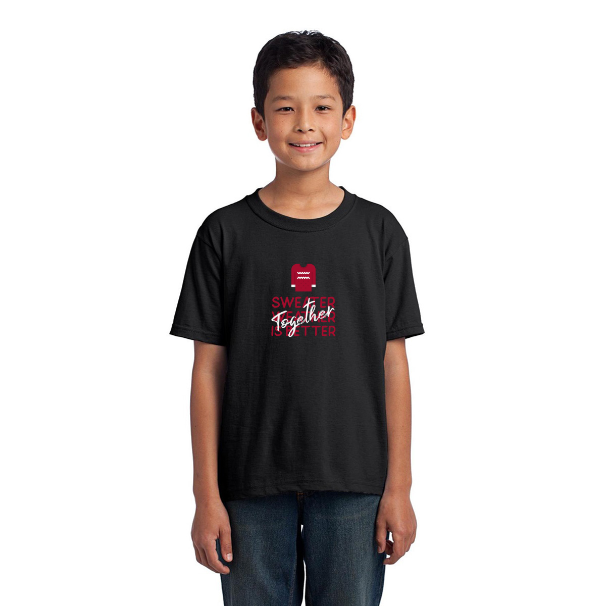 Sweather Weather is Better Together Kids T-shirt | Black