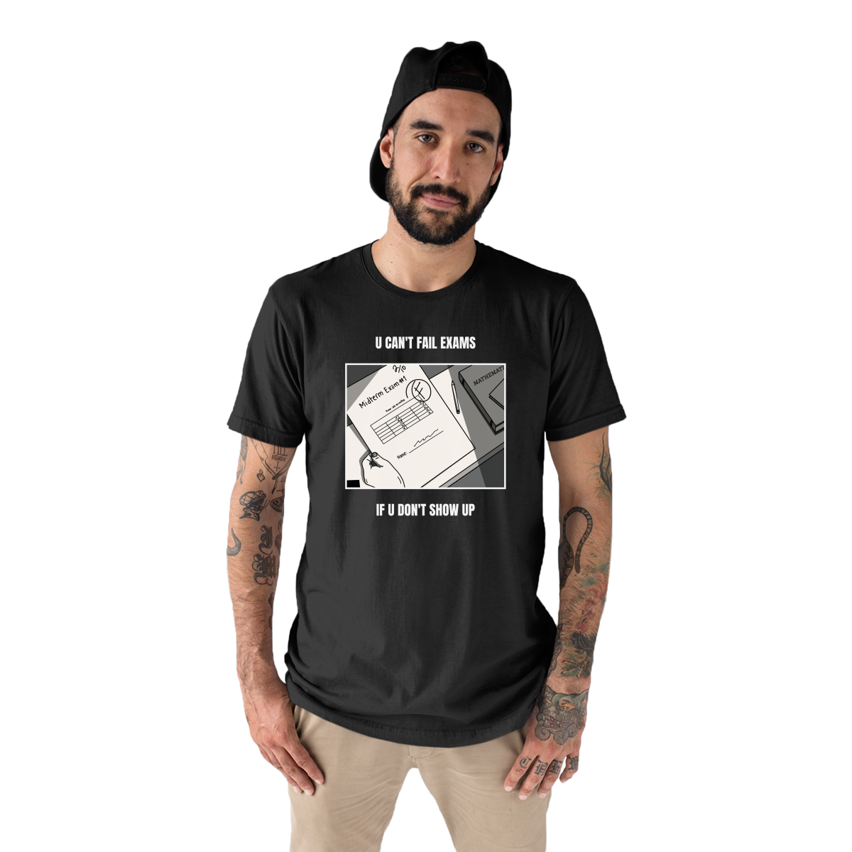 U Can't Fail Exams If U Don't Show Up Men's T-shirt | Black