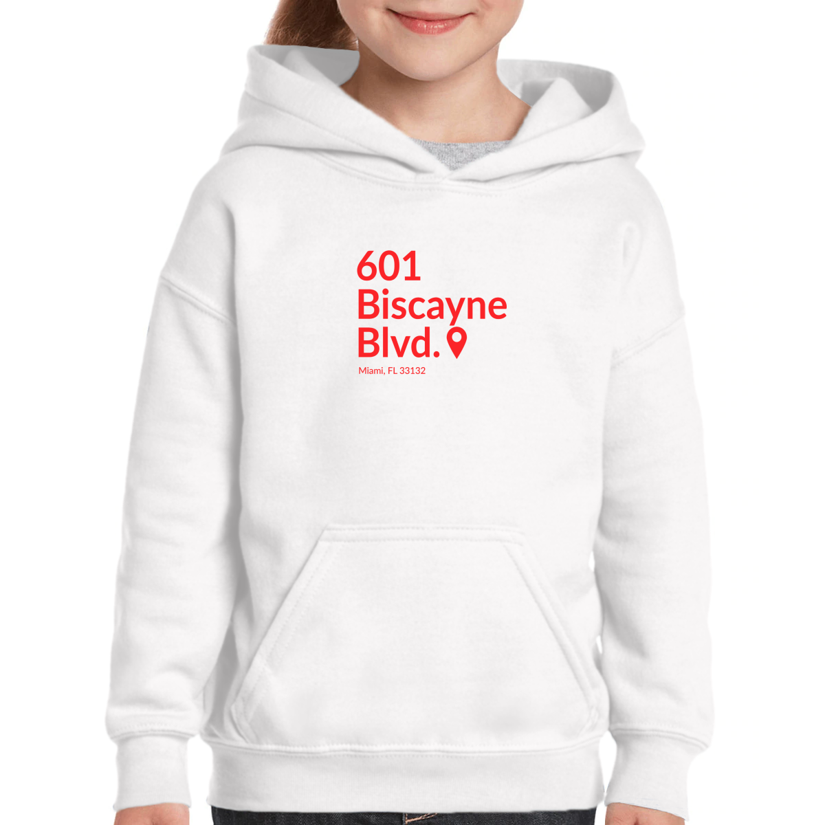 Miami Basketball Stadium  Kids Hoodie | White