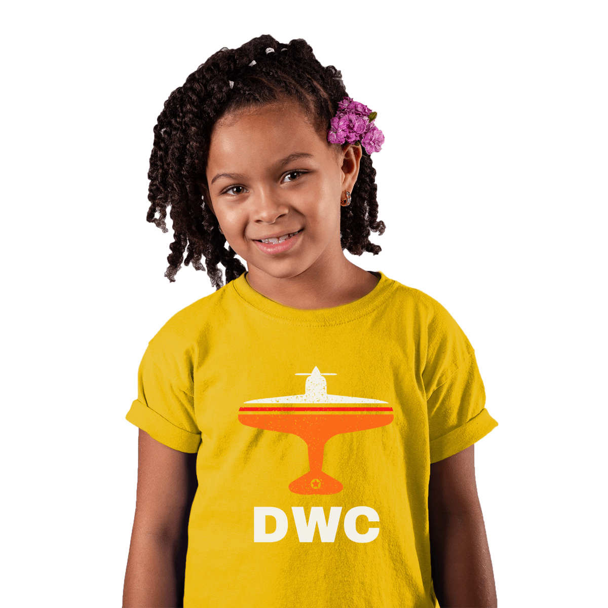 Fly Dubai DWC Airport  Kids T-shirt | Yellow