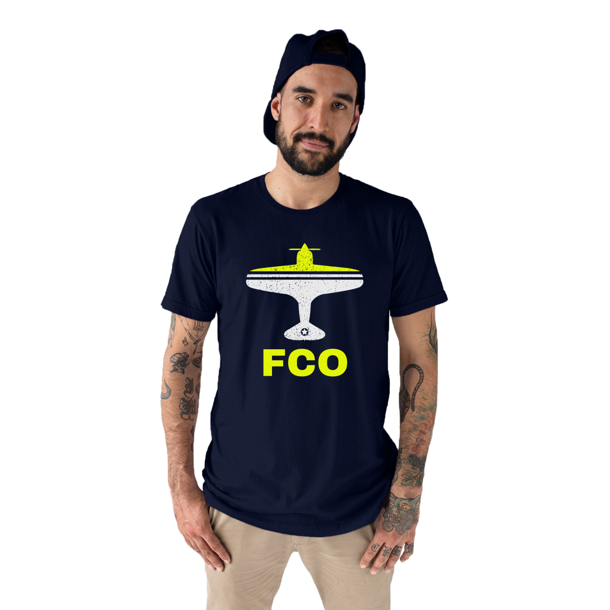 Fly Rome FCO Airport Men's T-shirt | Navy