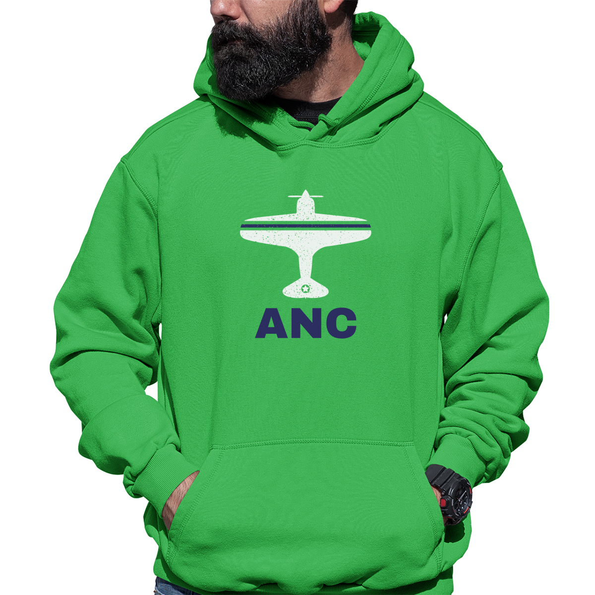 Fly Anchorage ANC Airport Unisex Hoodie | Green