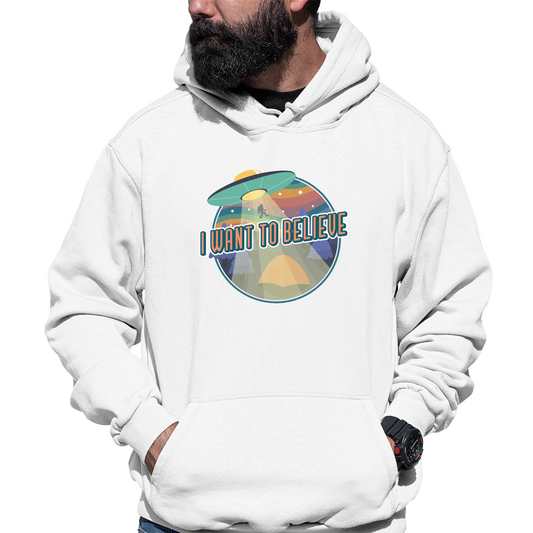 I Want To Believe Unisex Hoodie | White