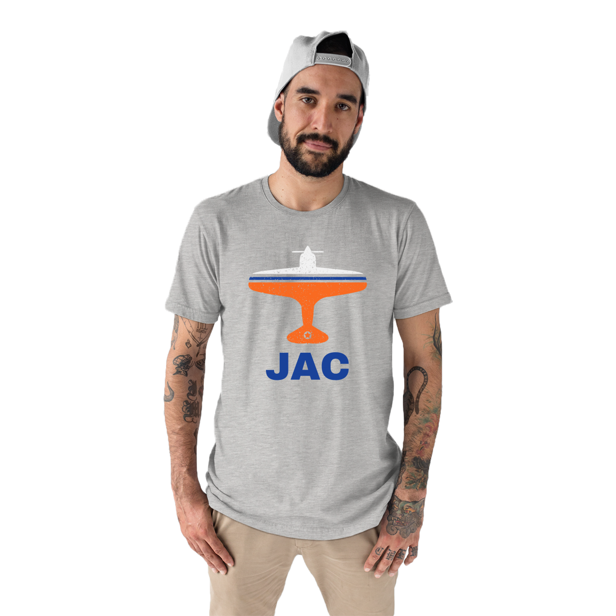 Fly Jackson Hole JAC Airport Men's T-shirt | Gray
