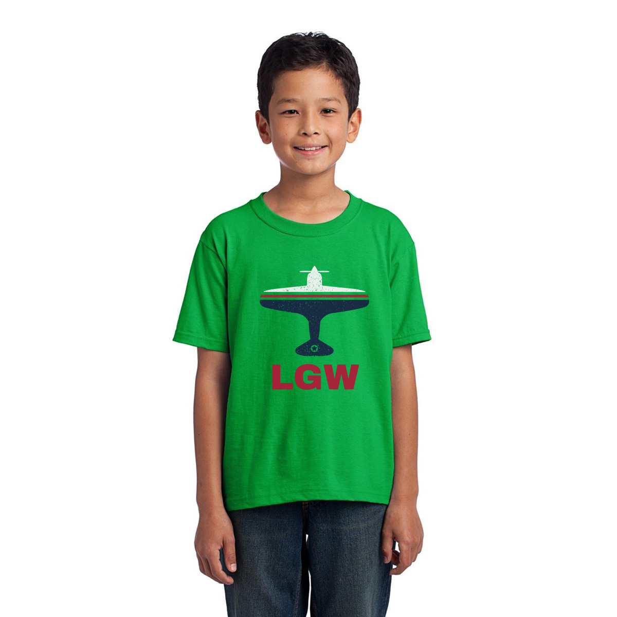 Fly London LGW Airport Kids T-shirt | Green