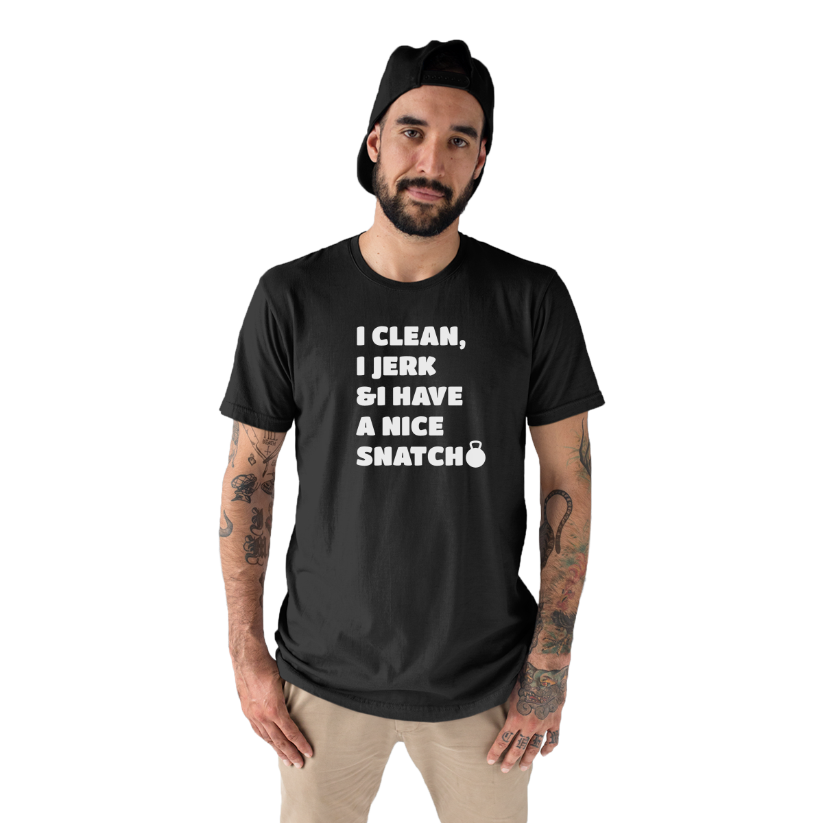 I Clean, Jerk & I Have a Nice SNATCH Men's T-shirt | Black
