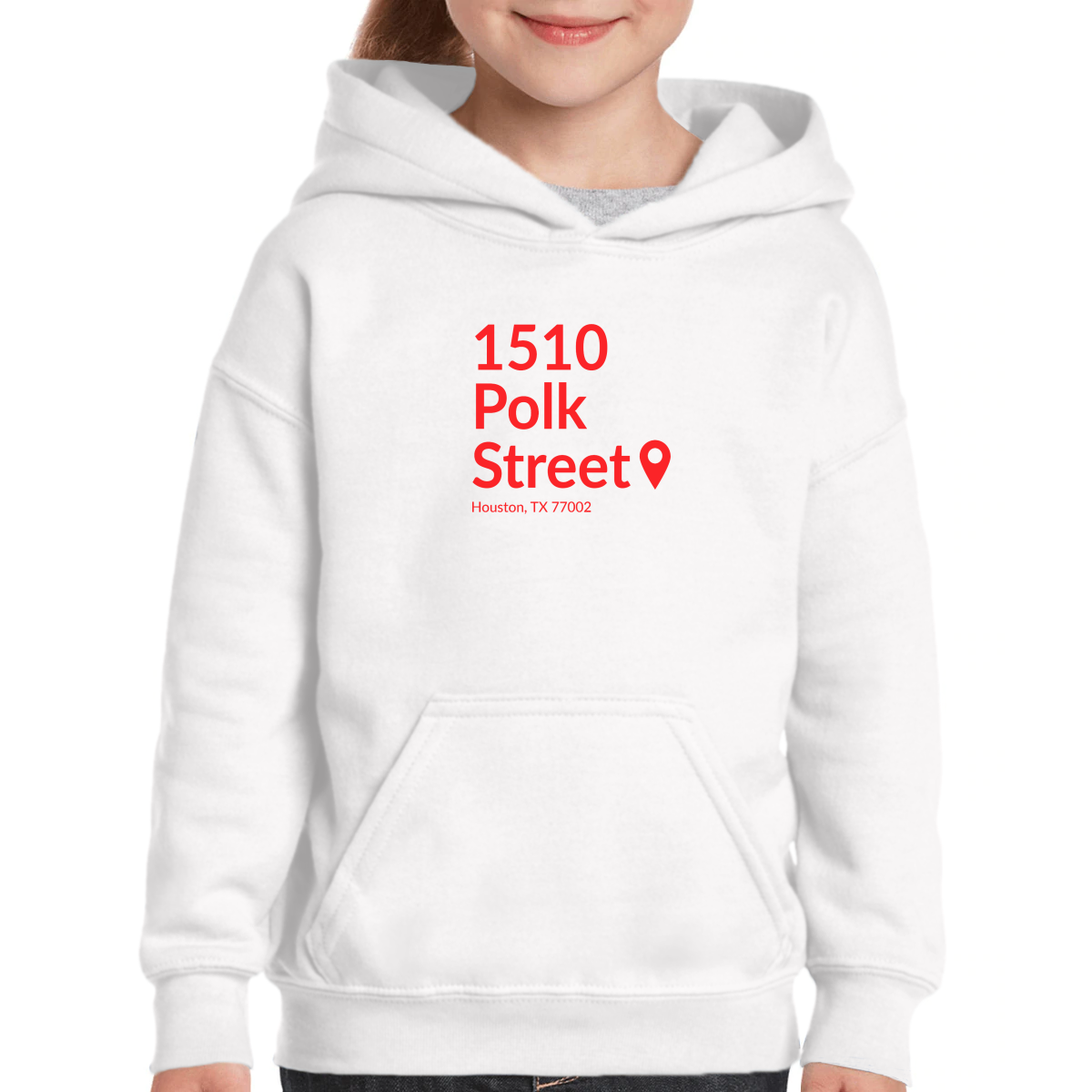 Houston Basketball Stadium Kids Hoodie | White