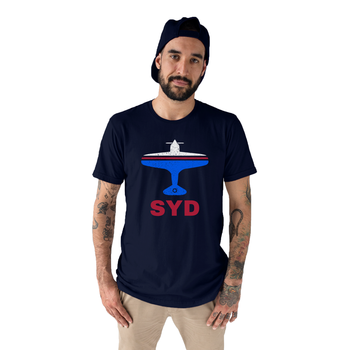 Fly Sydney SYD Airport  Men's T-shirt | Navy