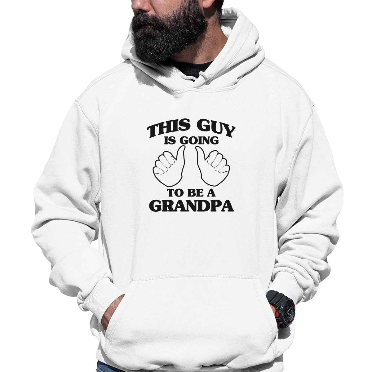 This Guy Is Going To Be A Grandpa Unisex Hoodie | White