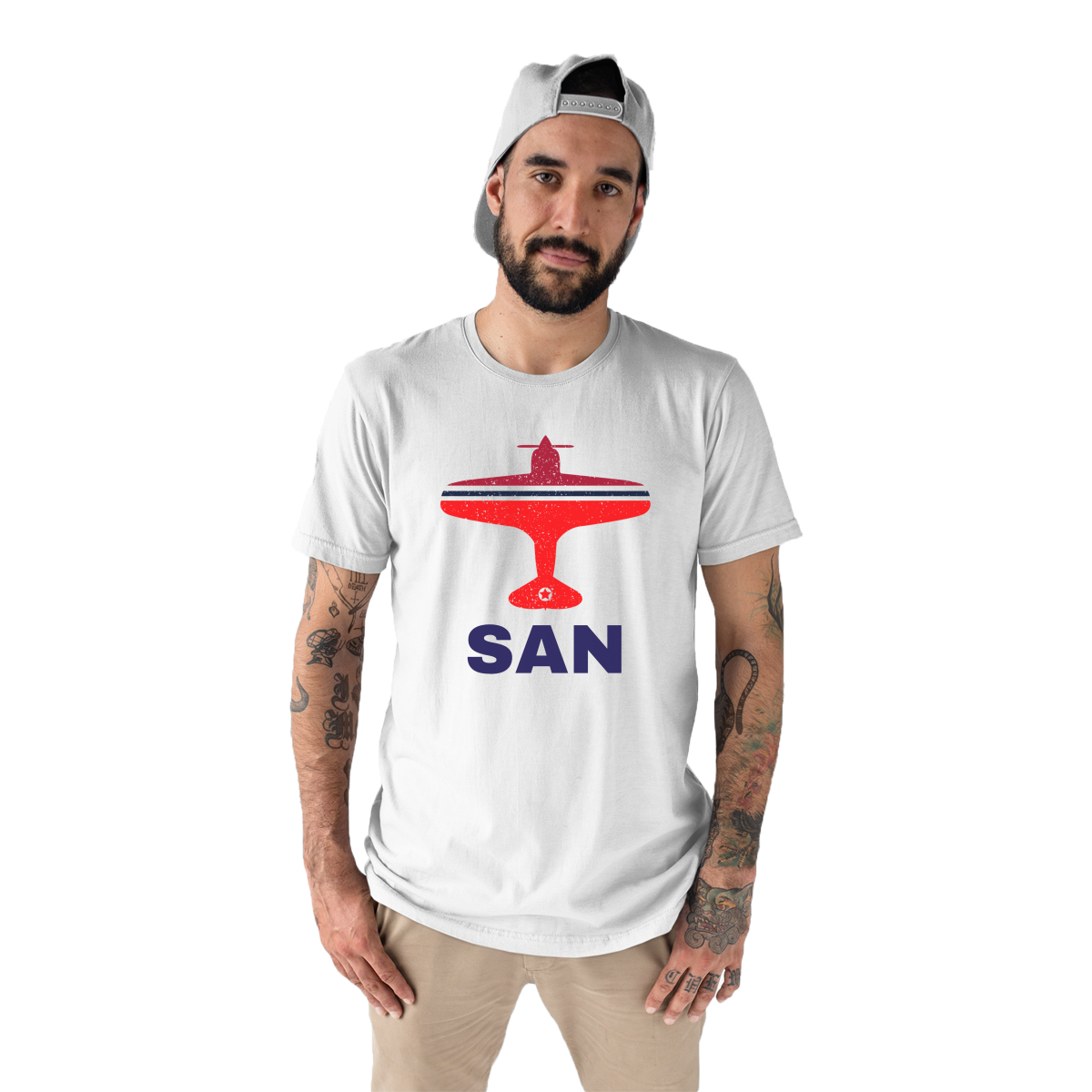 Fly San Diego SAN Airport Men's T-shirt | White