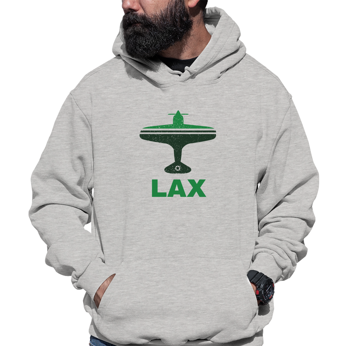 Fly Los  Angeles LAX Airport Unisex Hoodie | Gray