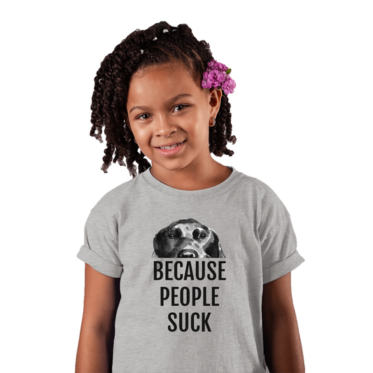 Because People Suck Kids T-shirt | Gray
