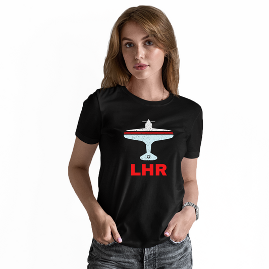 Fly London LHR Airport Women's T-shirt | Black