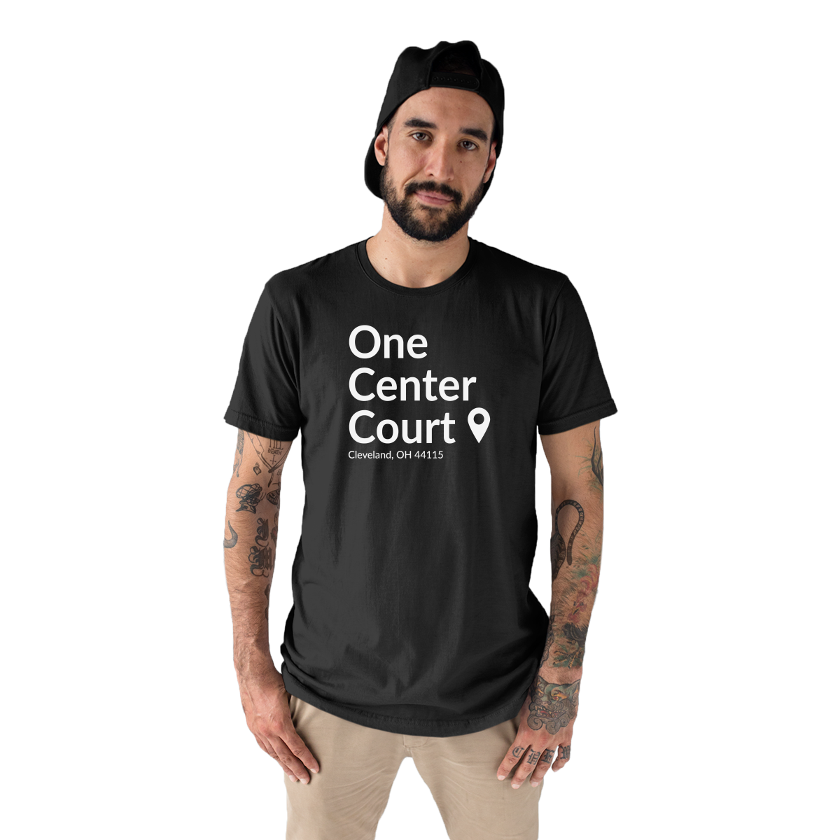 Cleveland Basketball Stadium Men's T-shirt | Black