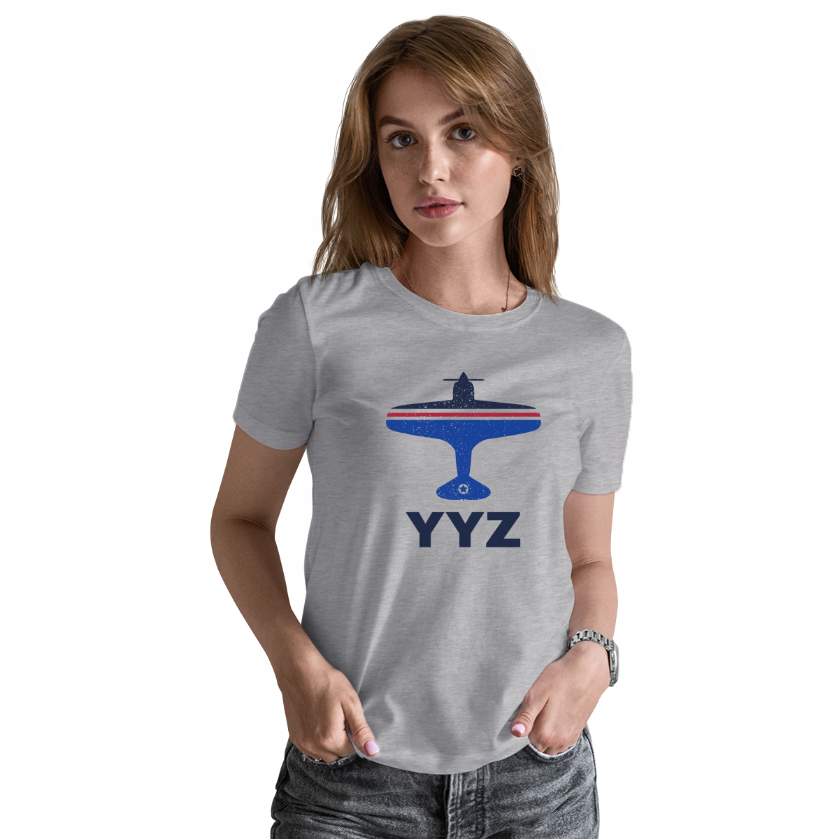 Fly Toronto YYZ Airport Women's T-shirt | Gray