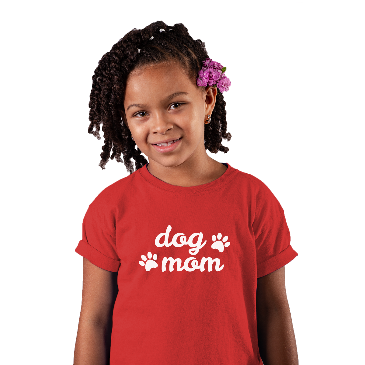 Dog Mom Kids T-shirt | Red