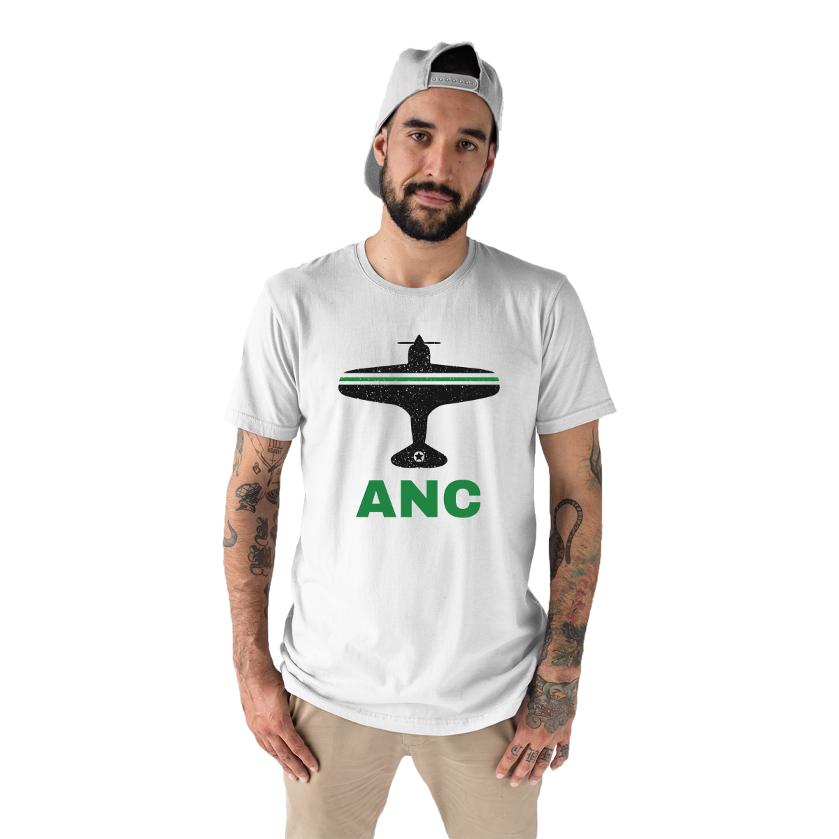 Fly Anchorage ANC Airport Men's T-shirt | White
