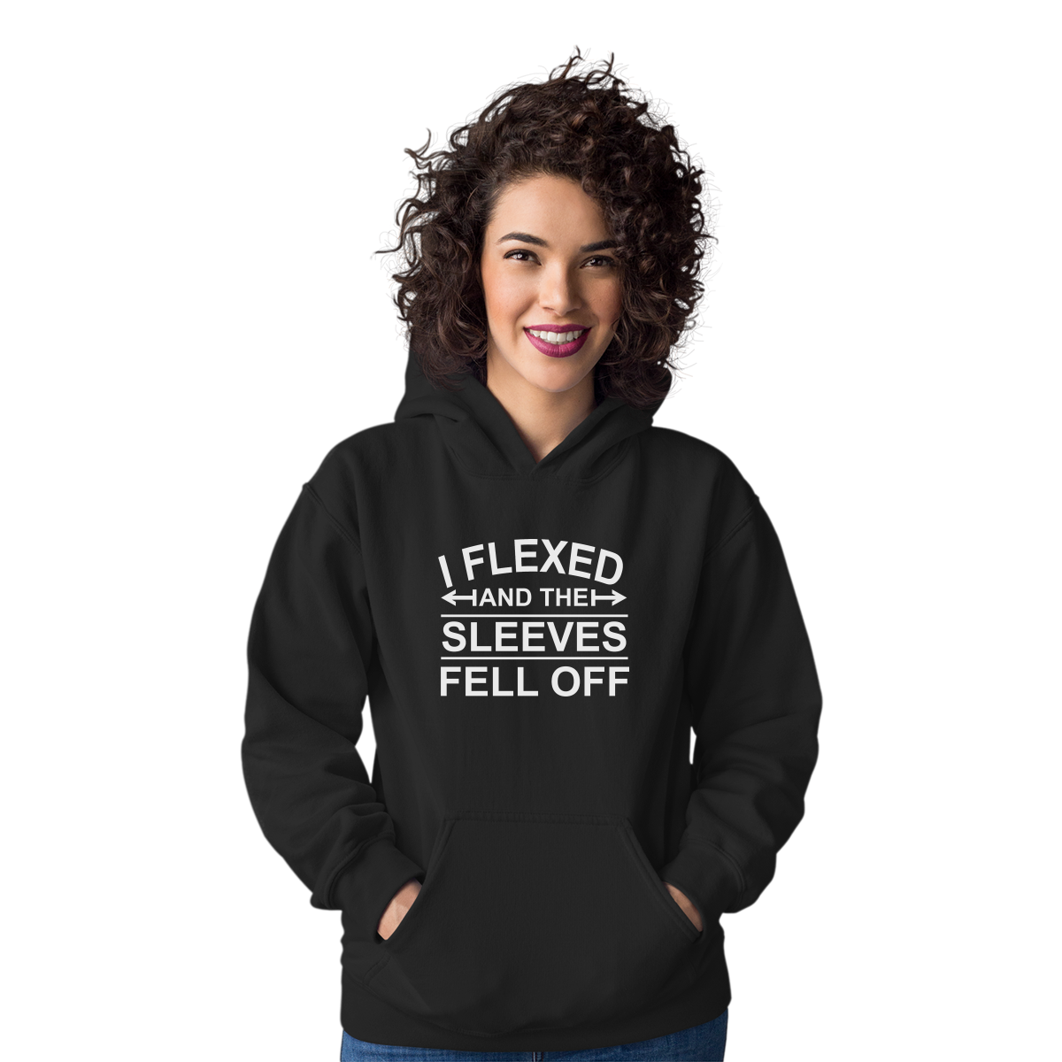 I Flexed and the sleeves fell off Unisex Hoodie | Black