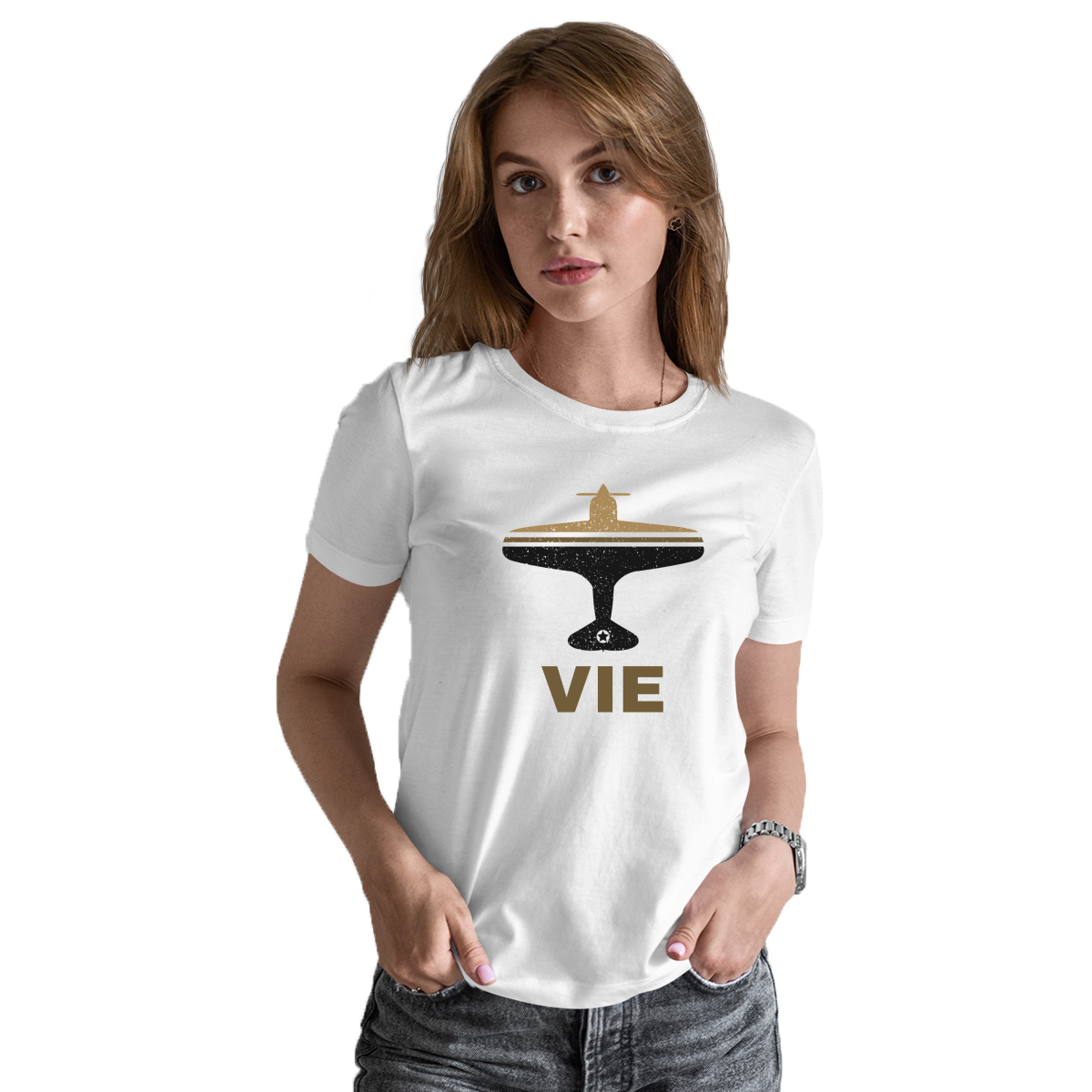 Fly Vienna VIE Airport Women's T-shirt | White
