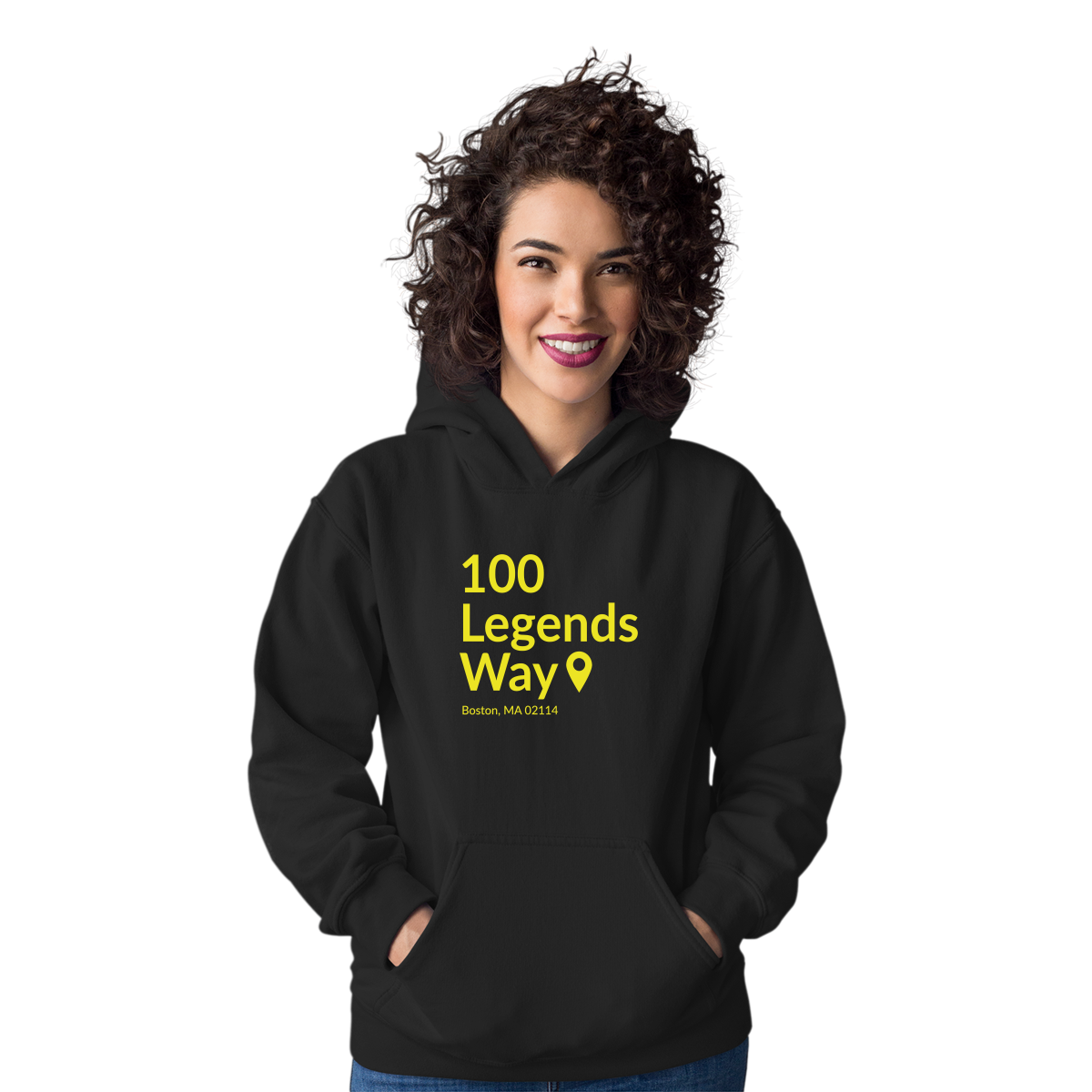Boston Hockey Stadium Unisex Hoodie | Black