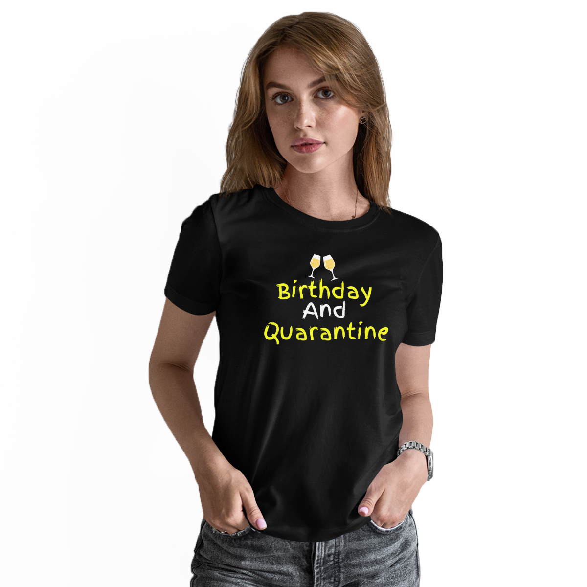 Birthday and Quarantine Women's T-shirt | Black