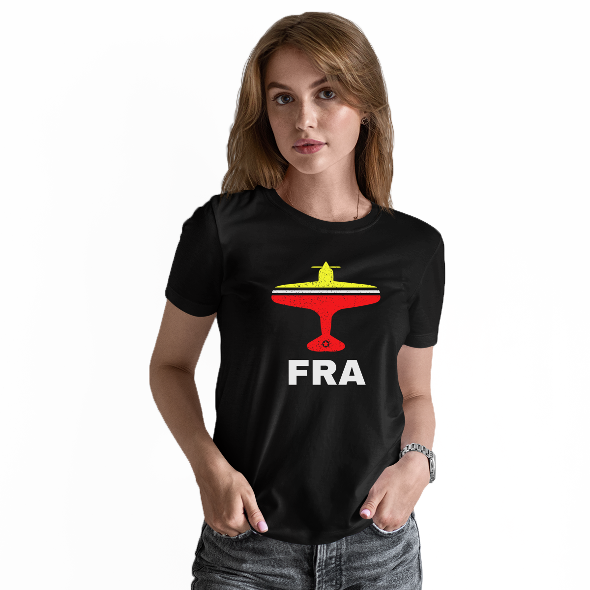 Fly Frankfurt FRA Airport  Women's T-shirt | Black
