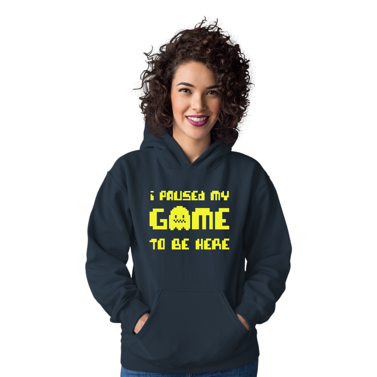 I Paused My Game To Be Here  Unisex Hoodie | Navy