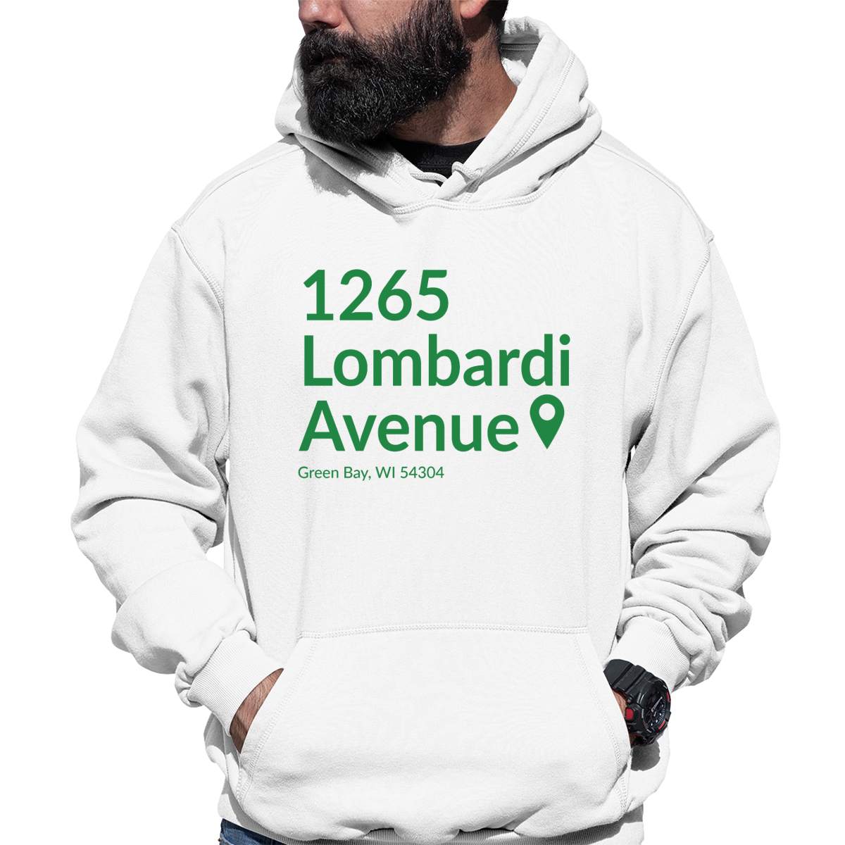 Green Bay Football Stadium Unisex Hoodie | White
