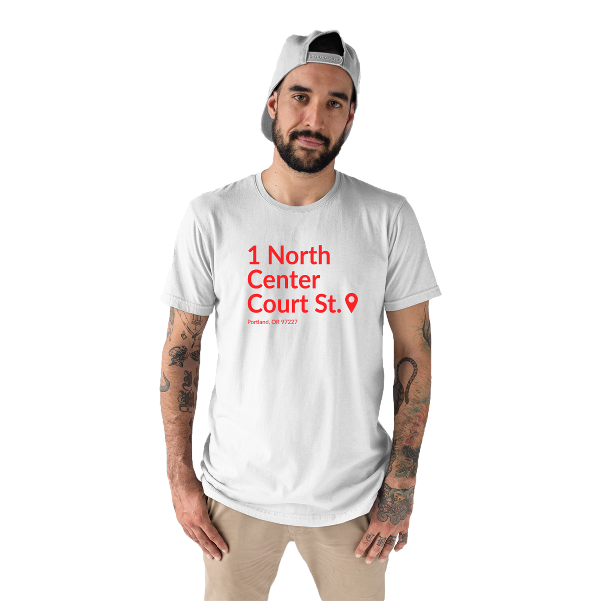 Portland Basketball Stadium Men's T-shirt | White