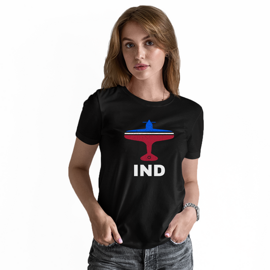 Fly Indianapolis IND Airport Women's T-shirt | Black