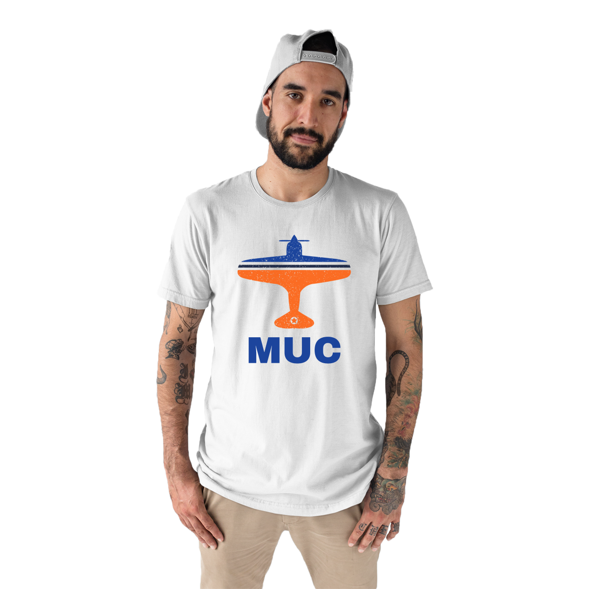 Fly Munich MUC Airport Men's T-shirt | White