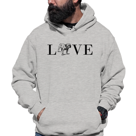 English Bulldog Love Unisex Hoodie | Gray