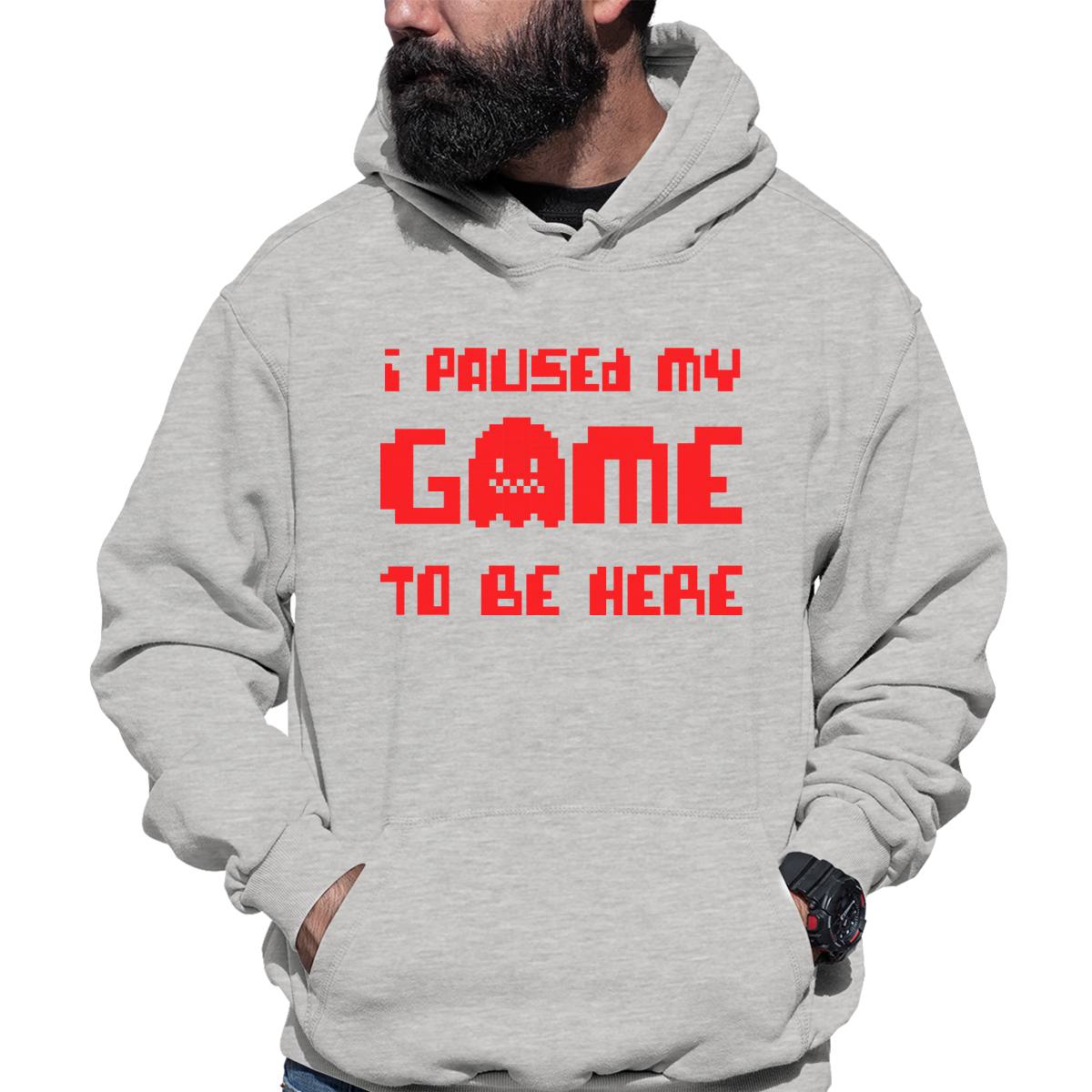 I Paused My Game To Be Here  Unisex Hoodie | Gray