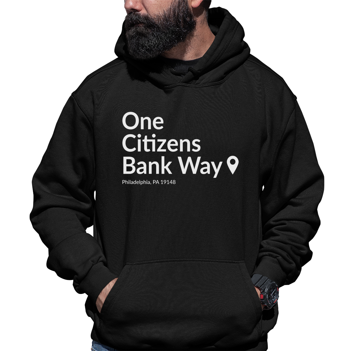 Philly Baseball Stadium Unisex Hoodie | Black