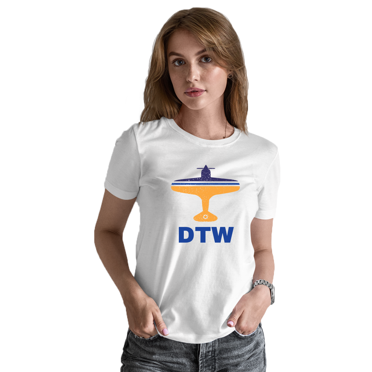 Fly Detrorit DTW Airport Women's T-shirt | White