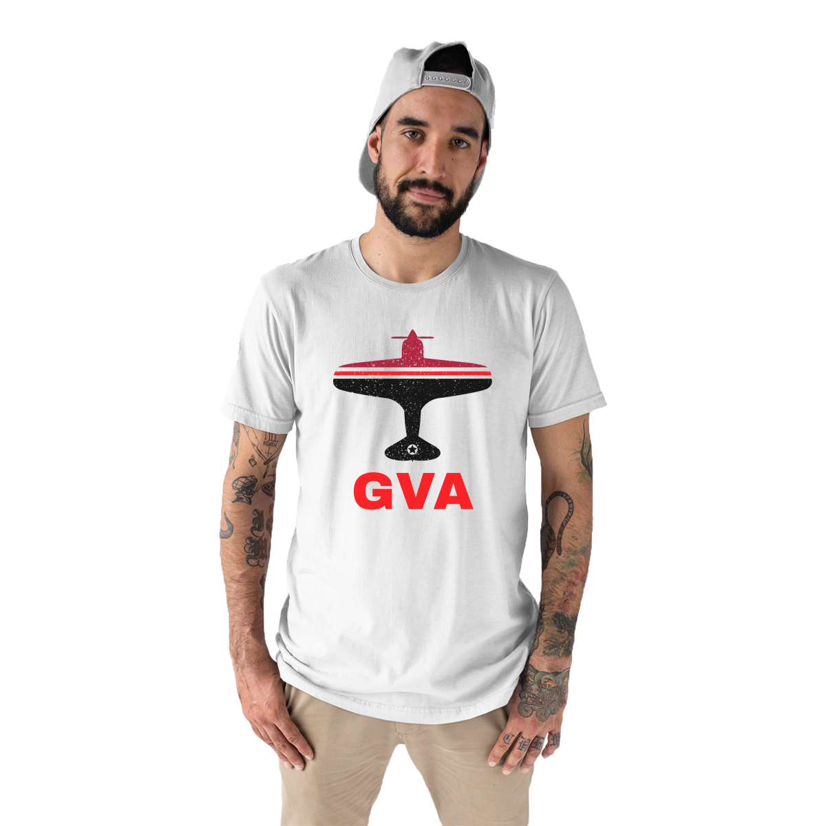 Fly Geneva GVA Airport Men's T-shirt | White