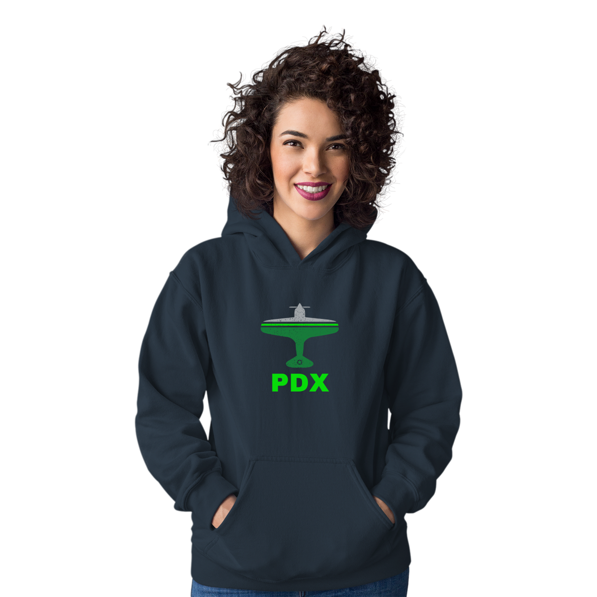 Fly Portland PDX Airport  Unisex Hoodie | Navy