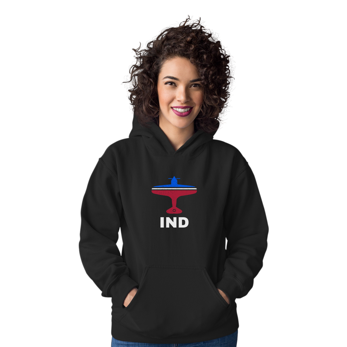 Fly Indianapolis IND Airport Unisex Hoodie | Black