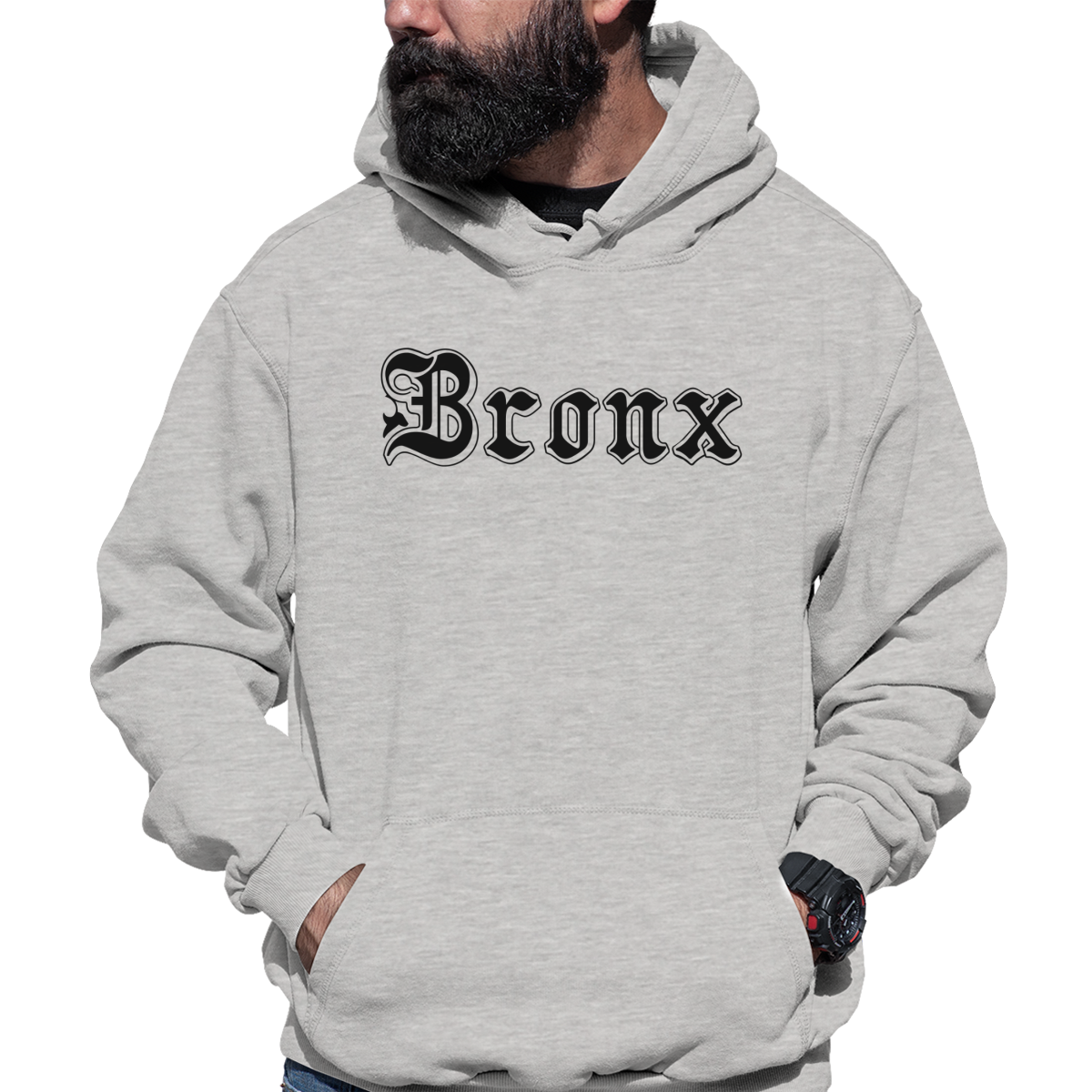 Bronx Gothic Represent Unisex Hoodie | Gray
