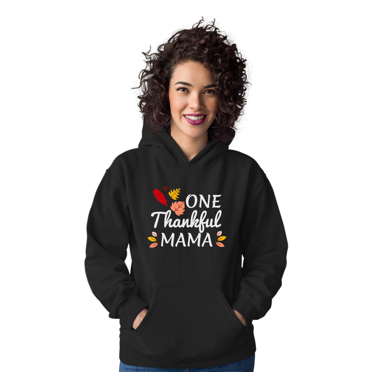 One Thankful Mama Daddy Unisex Hoodie | Black