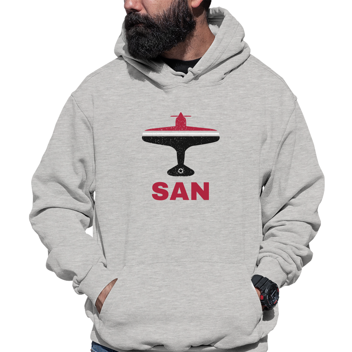 Fly San Diego SAN Airport Unisex Hoodie | Gray