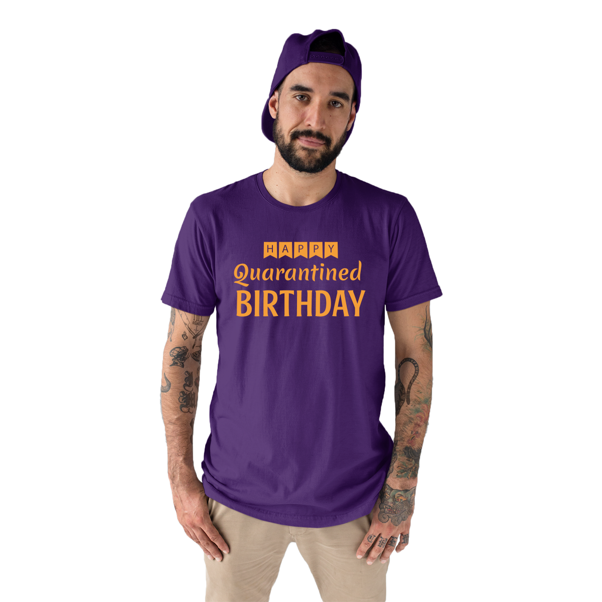 Happy Quarantined Birthday Men's T-shirt | Purple
