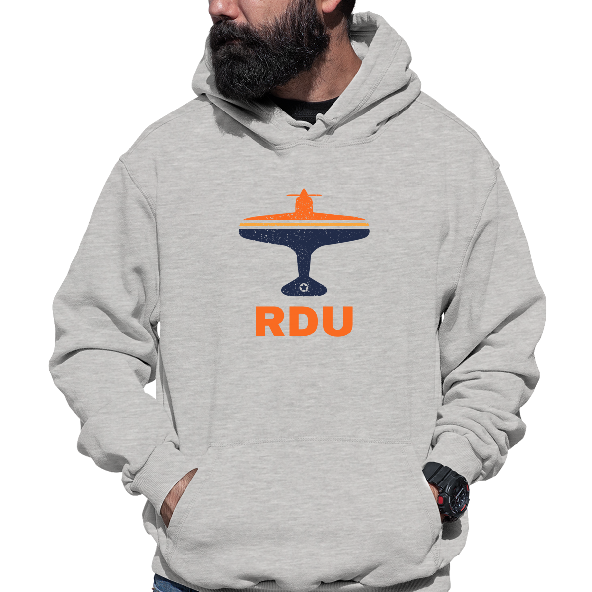 Fly Raleigh-Durham RDU Airport Unisex Hoodie | Gray