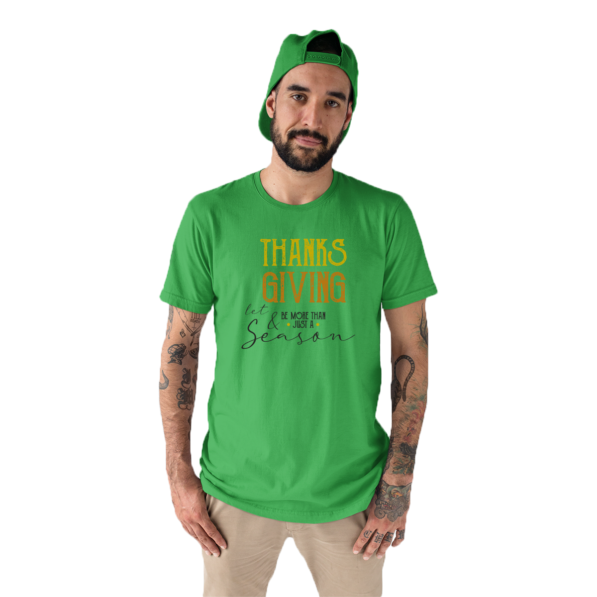 Thanks and Giving  Men's T-shirt | Green